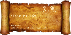 Klein Miklós névjegykártya