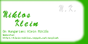 miklos klein business card